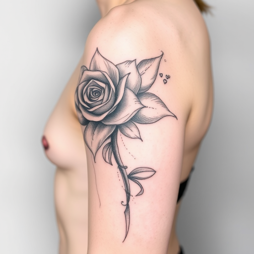Sketch-style tattoo named "Artistic Impression" mimicking the appearance of a pencil or charcoal drawing with loose lines, shading, and a raw, unfinished quality, suitable for any body part