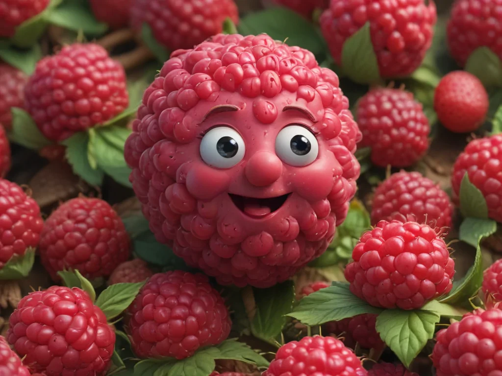 cartoon raspberry