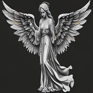angel clip art black and white