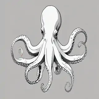 octopus clip art black and white