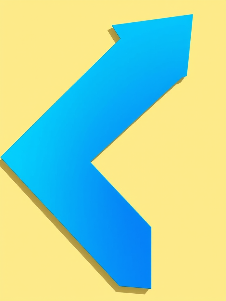 Create a vibrant blue arrow graphic with a smooth gradient finish, using a Canon EOS R5 camera with a 50mm lens at f/2.8, ISO 100, and a shutter speed of 1/250 sec, captured from a top-down angle in natural light for optimal clarity and detail.