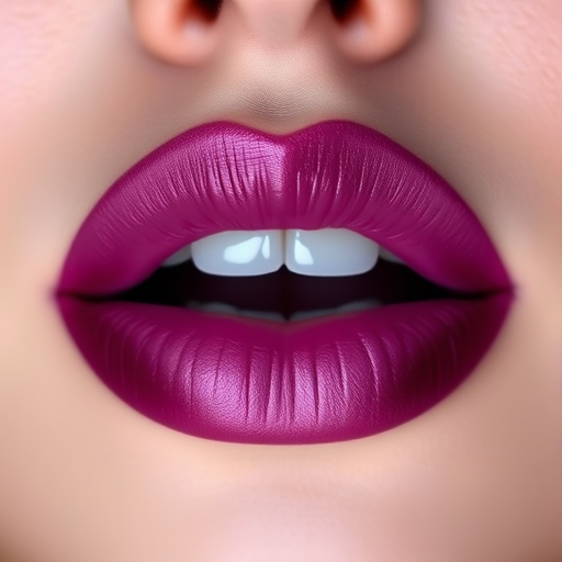 Dramatic ombre lips transitioning from deep plum to soft lilac, creating a captivating gradient effect that draws the eye and intrigues