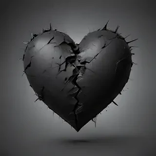 broken black heart