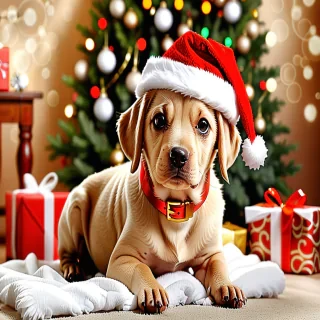 wallpaper christmas dog