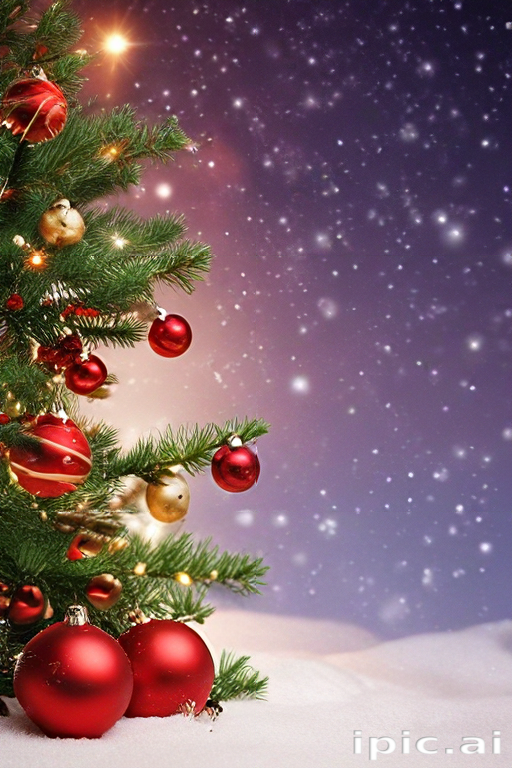 Festive Christmas Tree Decorated with Colorful Ornaments and Sparkling ...