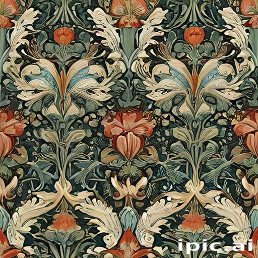 Intricate Floral Design with Rich Colors and Detailed Patterns in ...