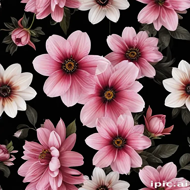 flower black background