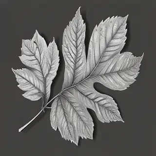 clipart leaf black and white