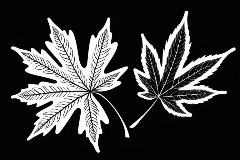 clipart of leaf black and white