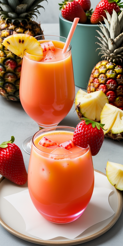 strawberry pineapple tequila sunrise recipe