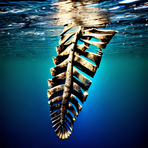 dead fish bones