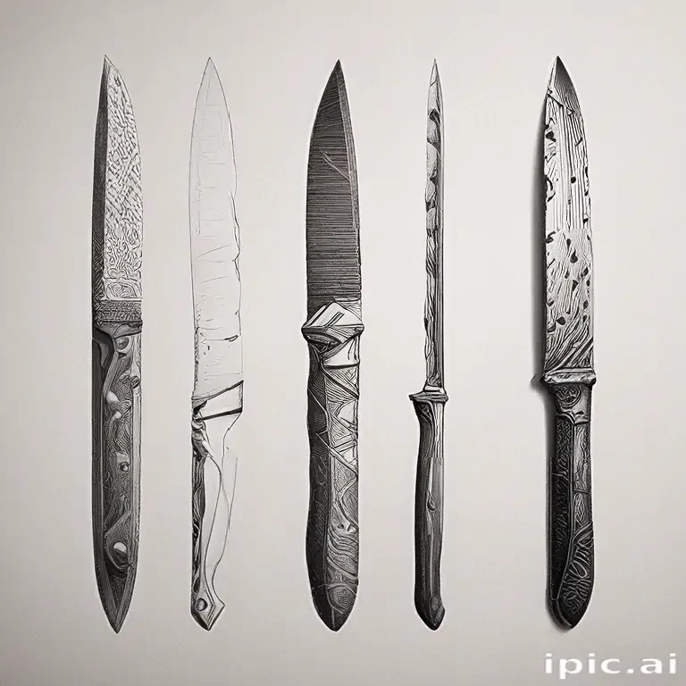 drawings of knives