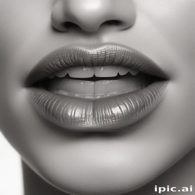 lips black and white clipart