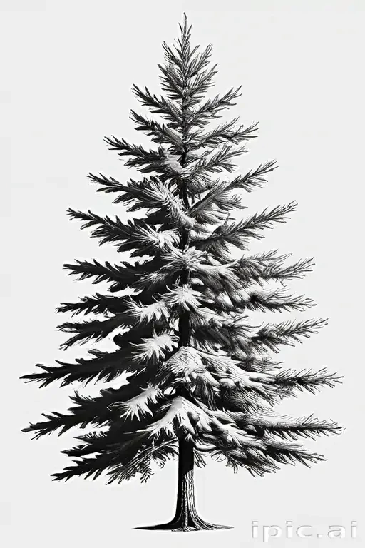 pine tree clipart black and white