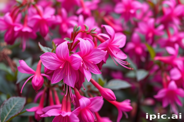 Vibrant Pink Flowers Blooming Beautifully in a Lush Green Garden Setting