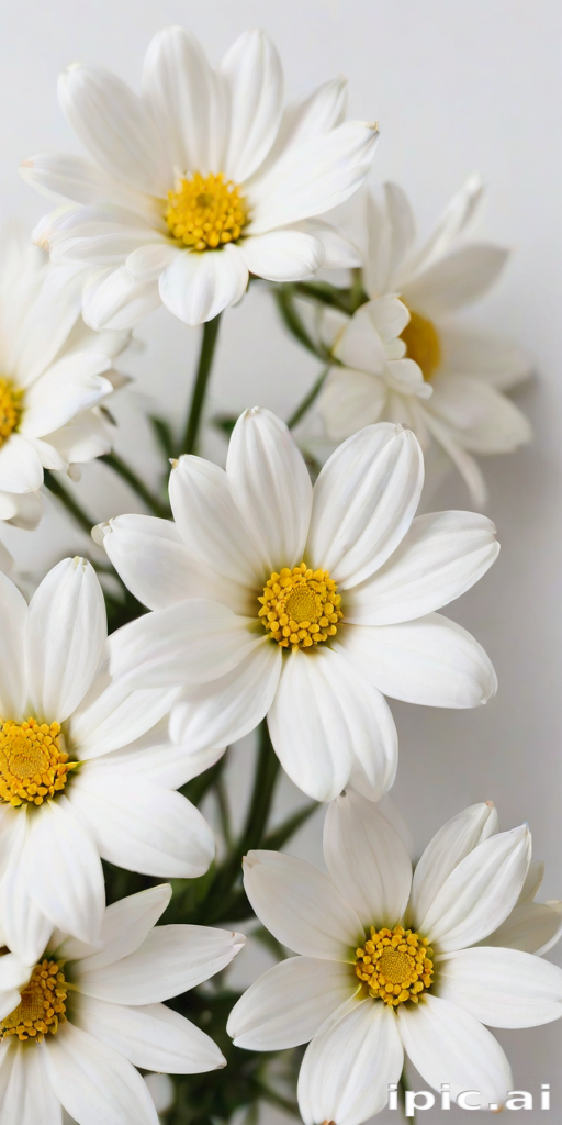 white flowers on white background