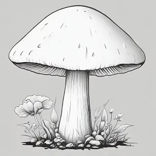 mushroom clip art black and white