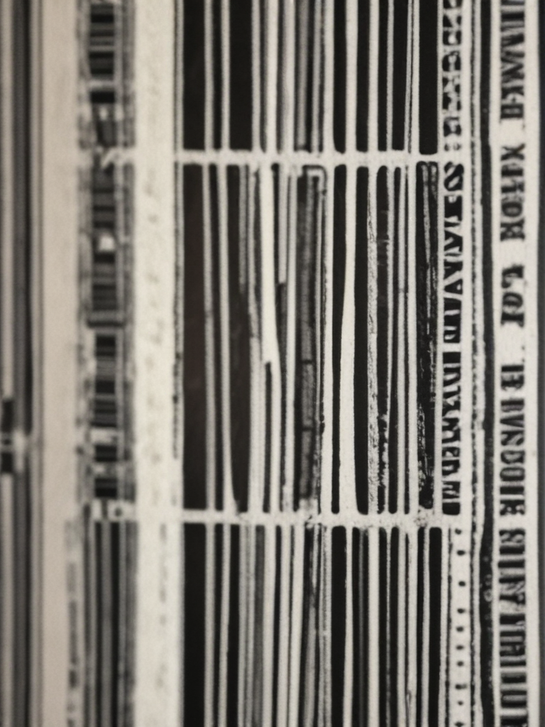 Abstract Close-Up of Vertical Lines and Patterns on Barcode Design
