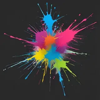 transparent paint splatter