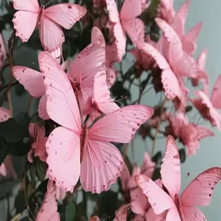 pink butterflies aesthetic