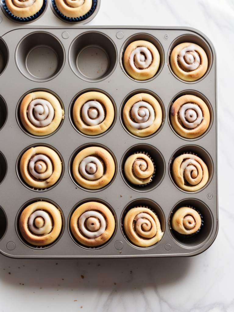 cinnamon rolls in muffin tin
