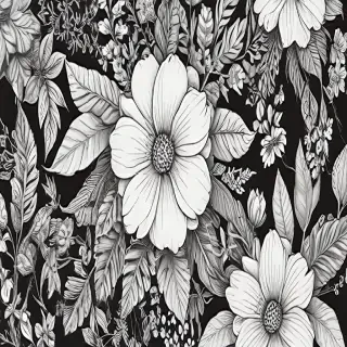 floral line art