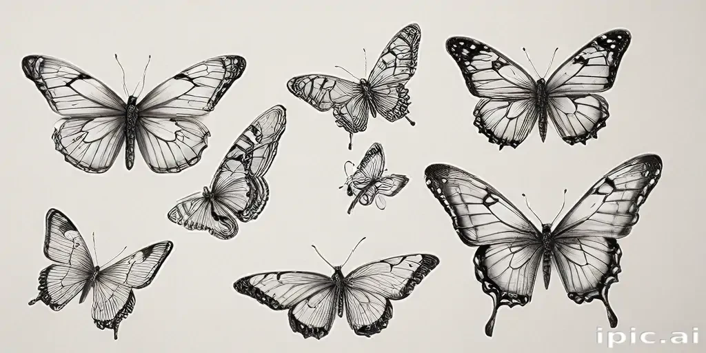 butterflies sketches