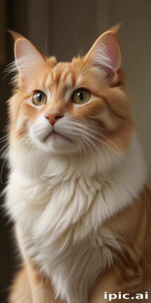A Majestic Orange Cat with Fluffy Fur and Captivating Eyes