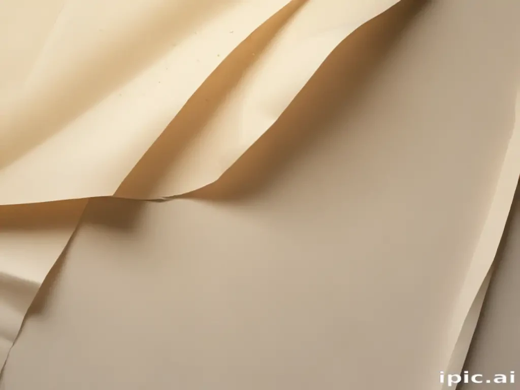 Soft Beige Fabric Draped Elegantly, Creating Subtle Textures and Shadows