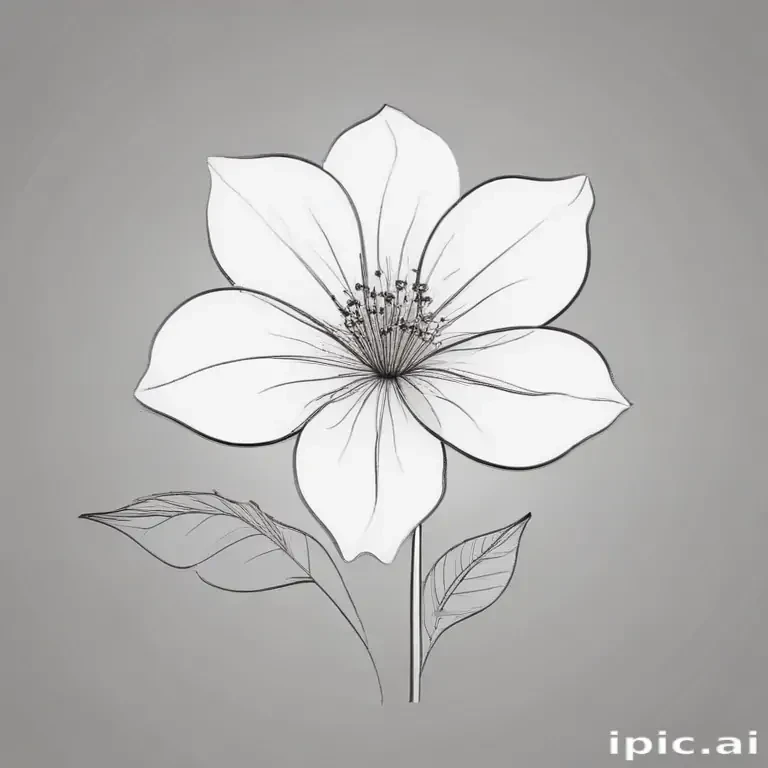 simple flower line art