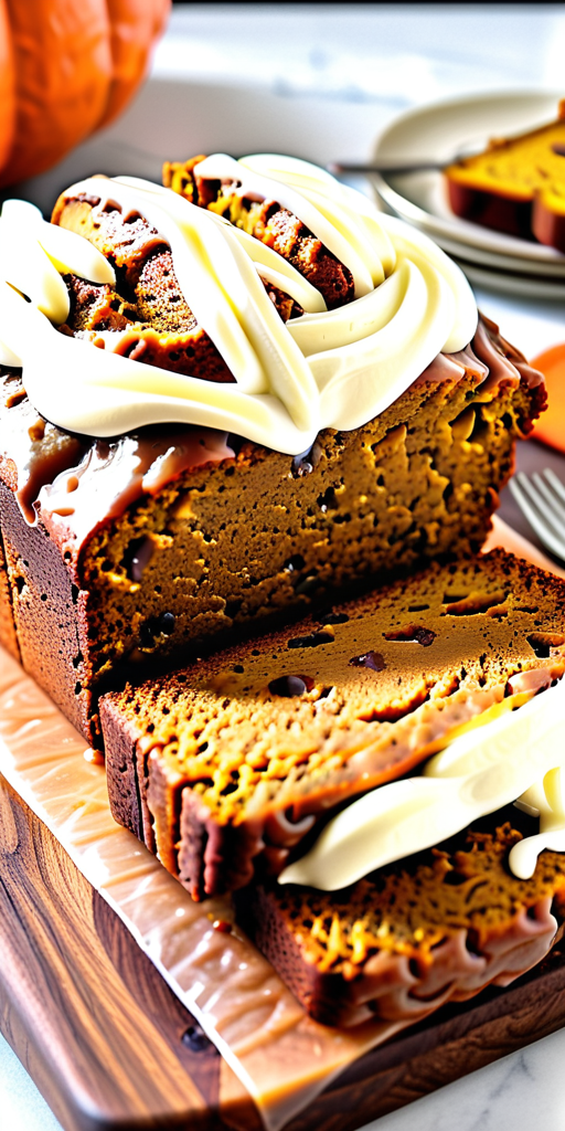pumpkin bread cream cheese icing