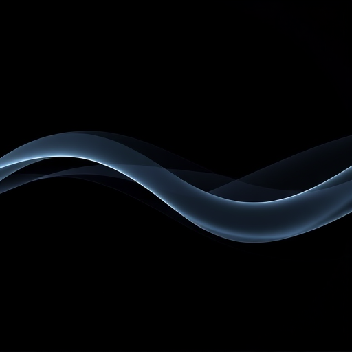 Generate an abstract design with smooth, flowing wave lines on a dark gradient background, using a Canon EOS R5 with a 50mm f/1.2 lens, aperture set to f/5.6, ISO 100, shutter speed 1/125s, in portrait orientation, soft focus style to enhance visual quality.