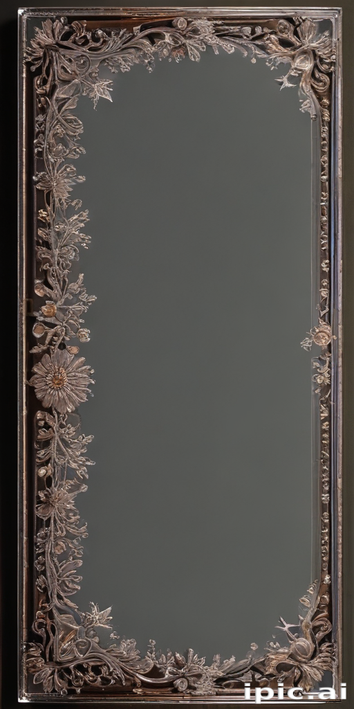 Elegant Vintage Mirror Framed with Intricate Floral Designs and Patterns