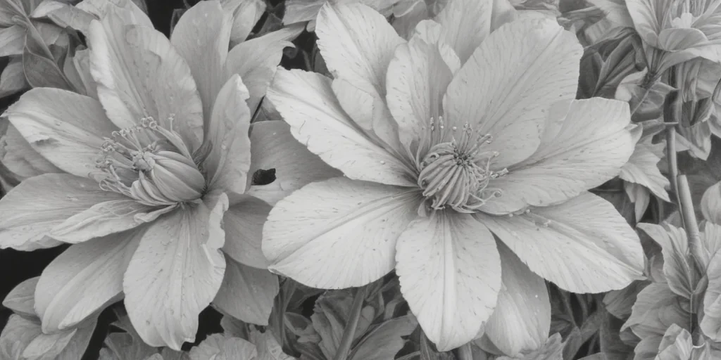 pencil drawn flowers