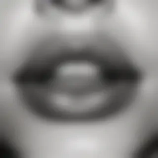 lips black and white clipart