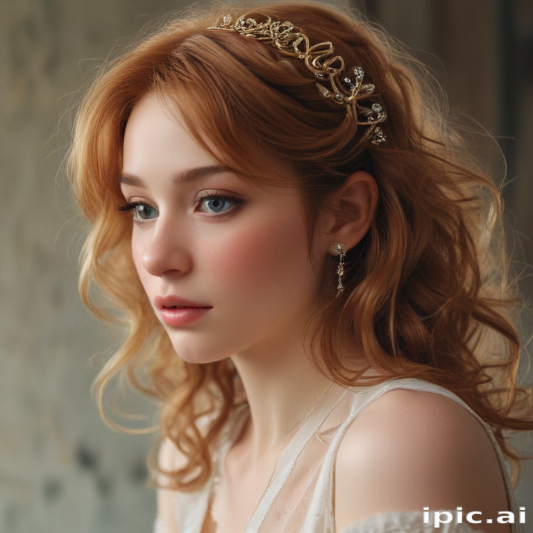 Elegant Portrait of a Young Woman with a Beautiful Hair Accessory