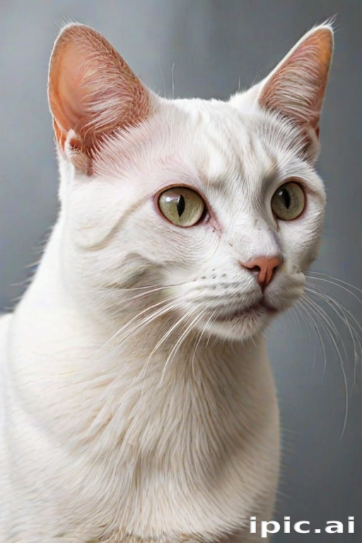 A Majestic White Cat with Striking Green Eyes and Elegant Features.