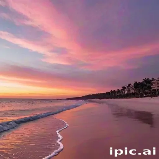 pink beach sunset