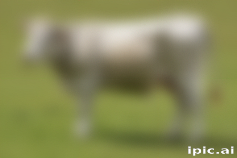 A Blurred Image of a Cow in a Green Pasture Setting.