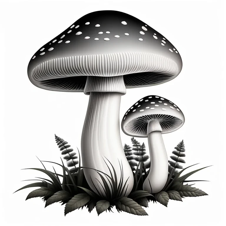 mushroom clip art black and white