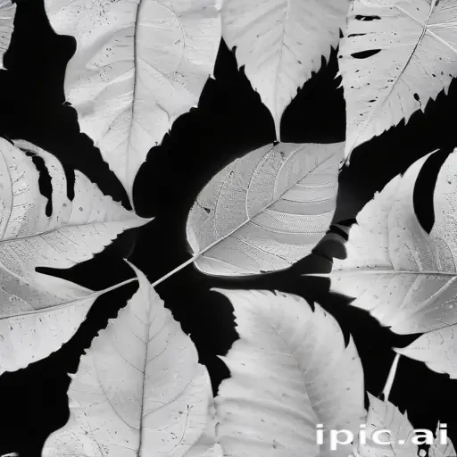 leaf white and black