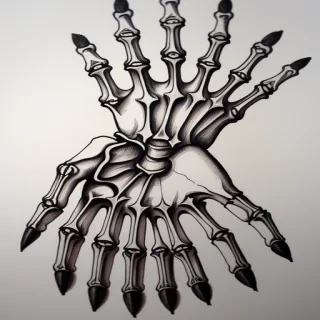 skeleton hand drawing