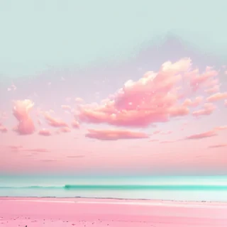 pastel pink beach wallpaper