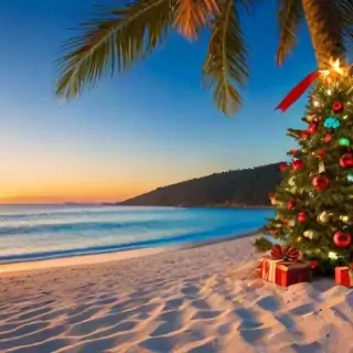 christmas beach wallpaper