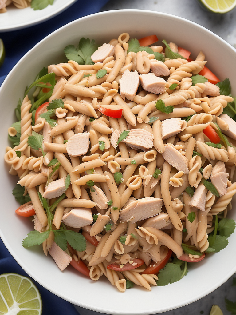 thai peanut chicken pasta salad
