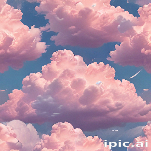 Soft Pink Clouds Floating in a Bright Blue Sky Above