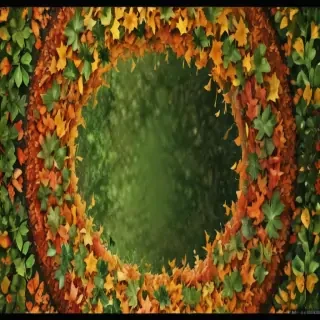 circle with leaves