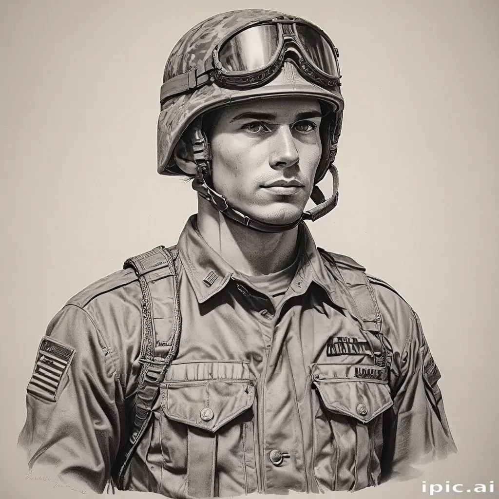 military drawing