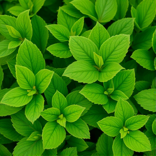 close-up of lush green leaves with varying shades of green in a dense arrangement, shallow depth of field, soft natural lighting, DSLR camera, 50mm lens, aperture f/2.8, ISO 100, macro photography style