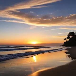 sun set on beach